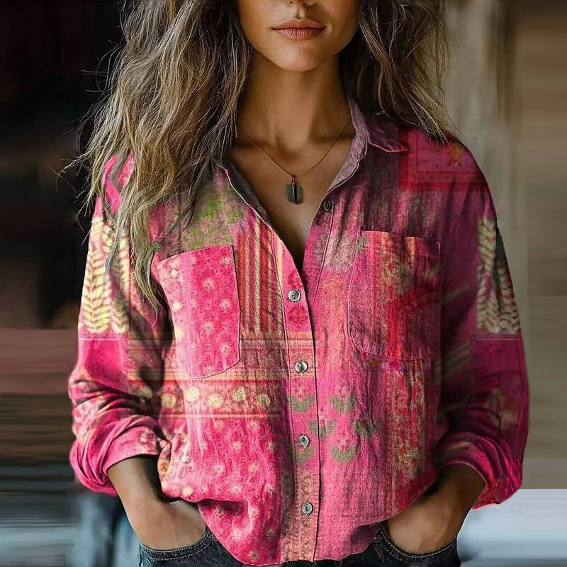 Vintage-inspired printed blouse designed for everyday comfort and easy styling.