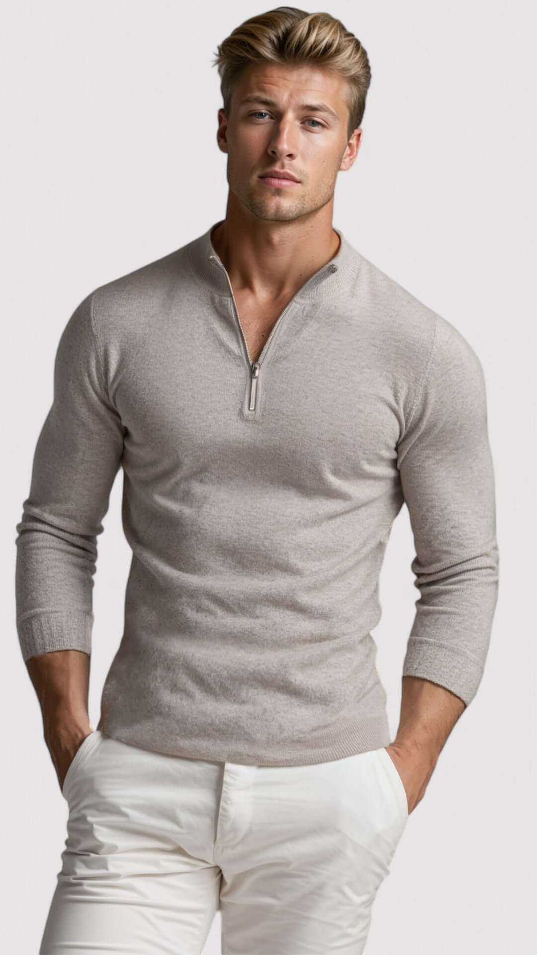Thelric Half-Zip Knit Sweater for Men