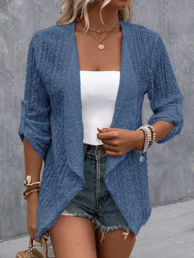 Dahlstine | Women's Cozy Open Front Lightweight Knit Cardigan Sweaters — Blue