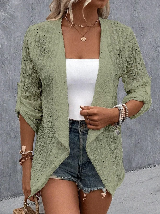Dahlstine | Women's Cozy Open Front Lightweight Knit Cardigan Sweaters — Green