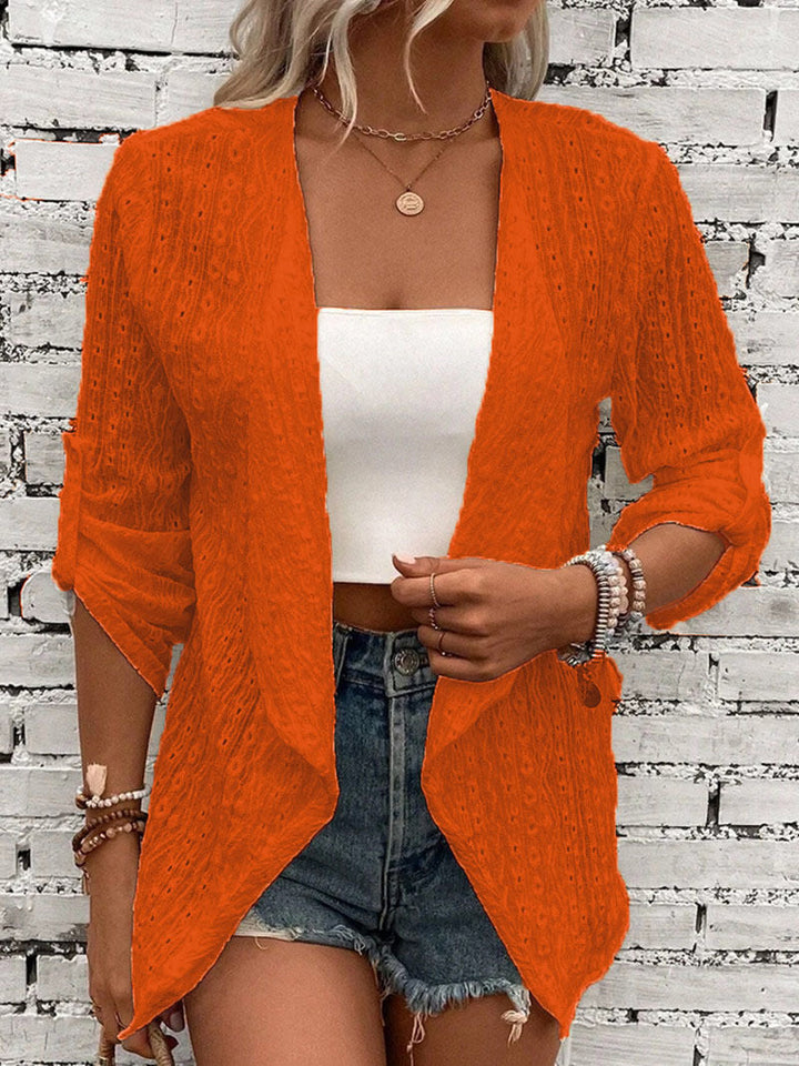 Dahlstine | Women's Cozy Open Front Lightweight Knit Cardigan Sweaters — Orange