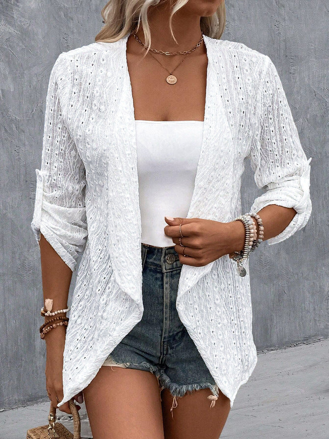 Dahlstine | Women's Cozy Open Front Lightweight Knit Cardigan Sweaters — White