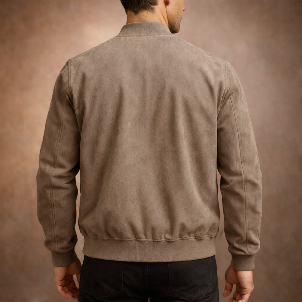 Deliaria | Women's Suede Bomber Jacket — 2