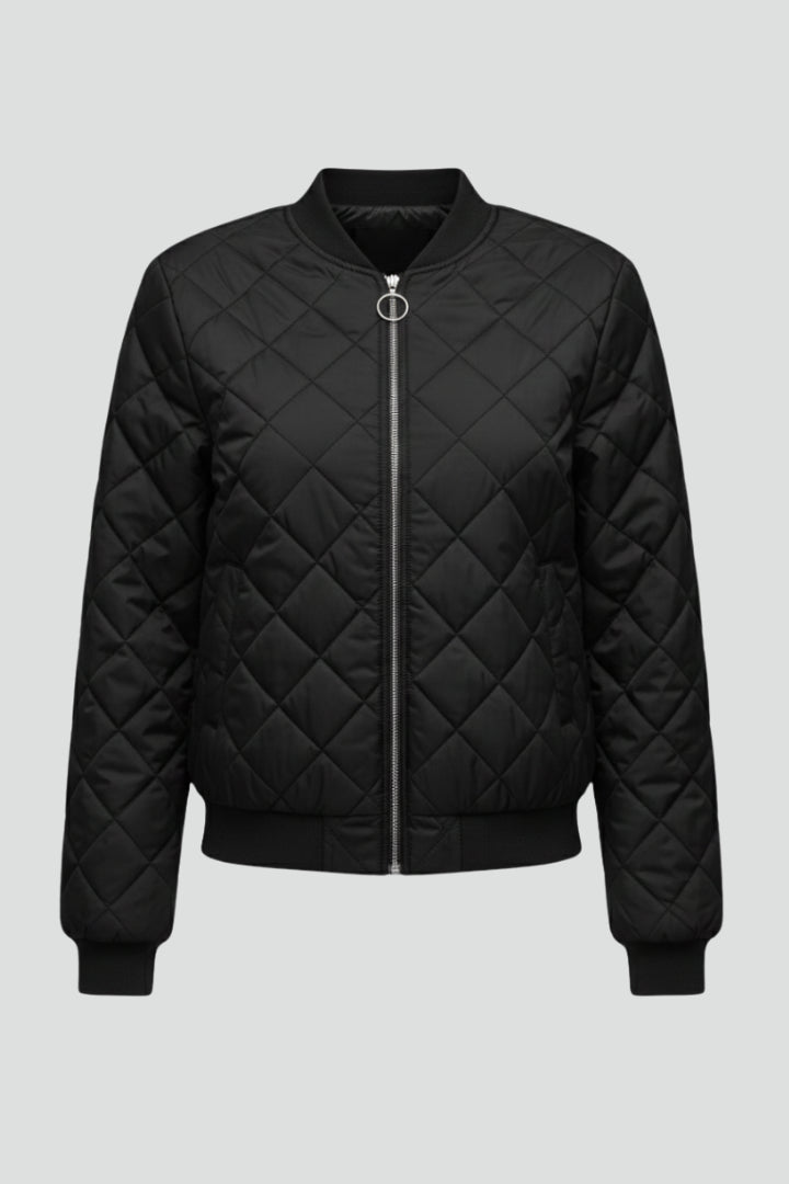 Deltharia | Women's Jacket with Quilted Surface and Zip Closure — 1