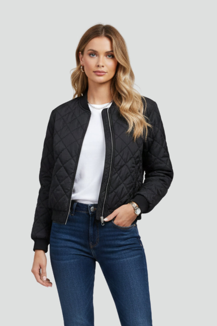 Deltharia | Women's Jacket with Quilted Surface and Zip Closure — 2
