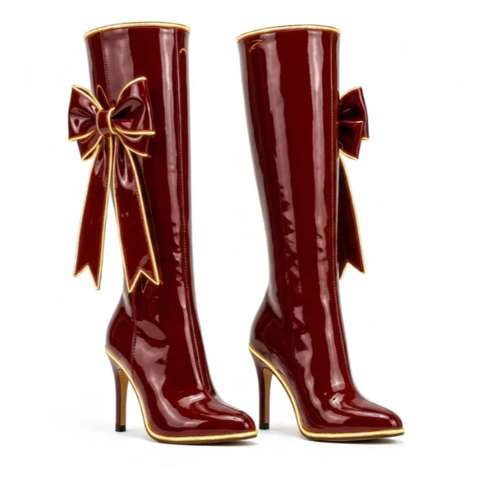 Dorananne | Women's Bow Knee-High Heeled Boots — 1