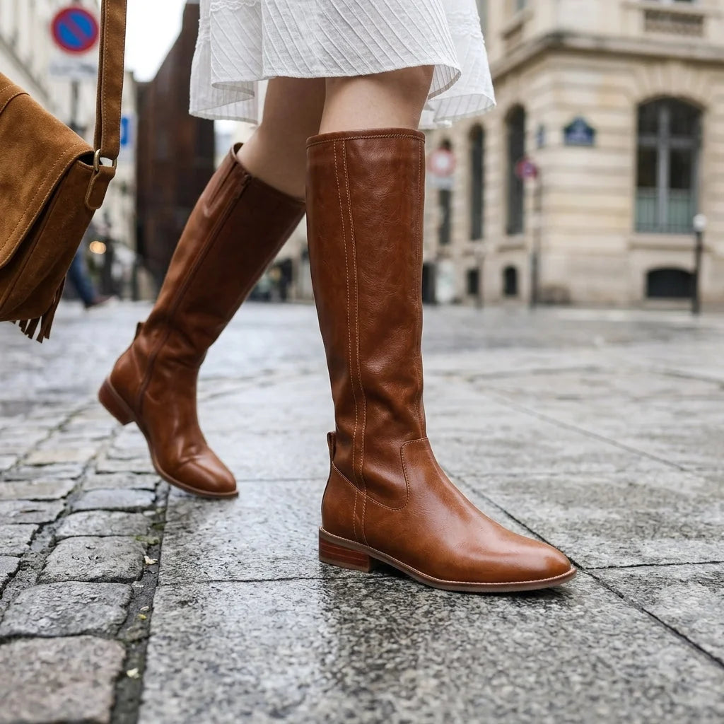 Doranise | Women's Knee High Boots in Riding Style with Block Heel — 1