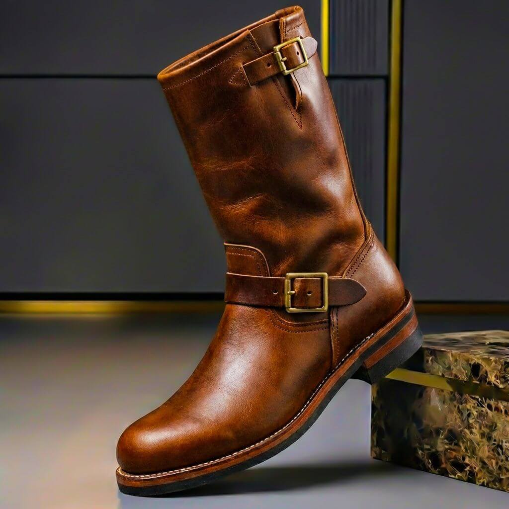 Doribelle | Women's Vintage Aged Leather Buckle Boots