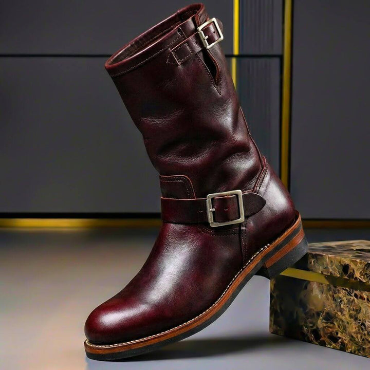 Doribelle | Women's Vintage Aged Leather Buckle Boots
