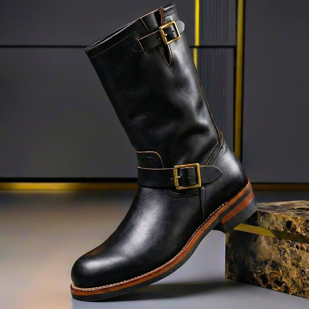 Doribelle | Women's Vintage Aged Leather Buckle Boots