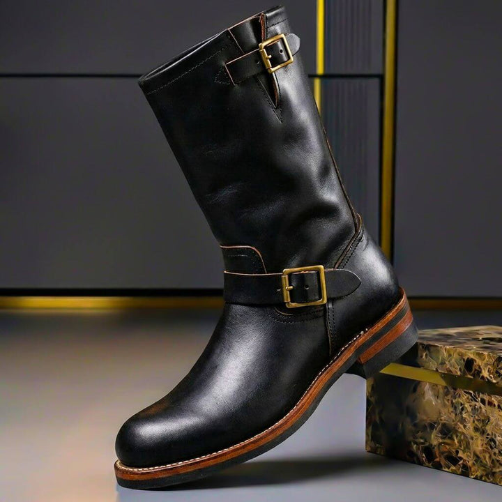 Doribelle | Women's Vintage Aged Leather Buckle Boots