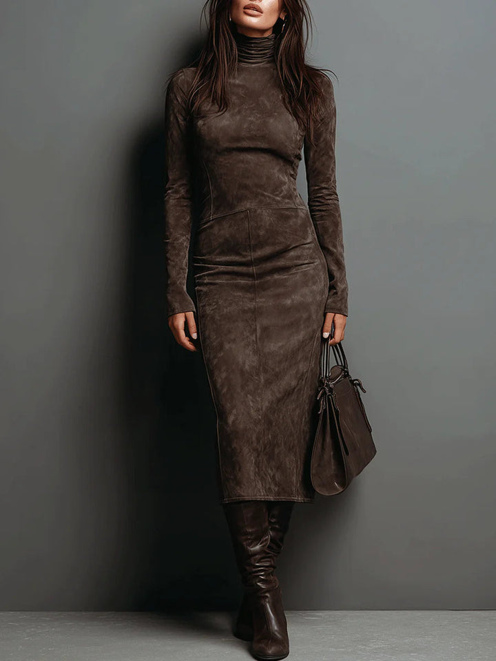 Dorienelle | Women's Elegant Long Sleeve Midi Dress — 1