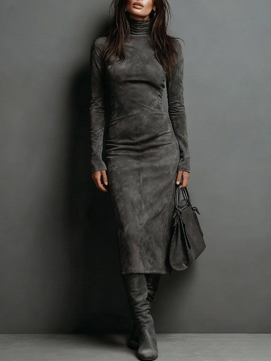 Dorienelle | Women's Elegant Long Sleeve Midi Dress — 2