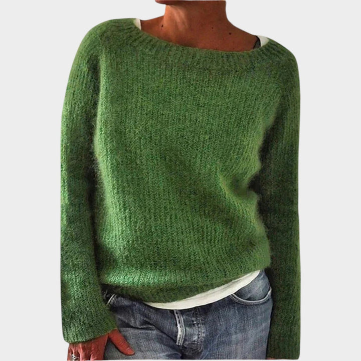 Dorisia | Women's Cozy Cashmere Sweater Soft Textured Design — Green