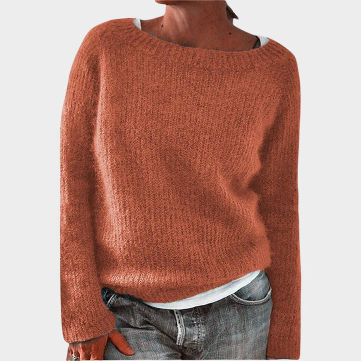 Dorisia | Women's Cozy Cashmere Sweater Soft Textured Design — Orange