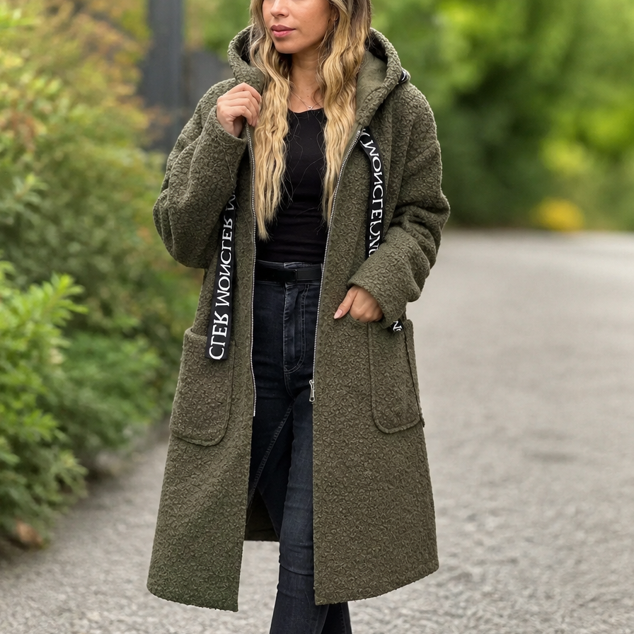Eirline | Women's Coat Hooded Long — Green