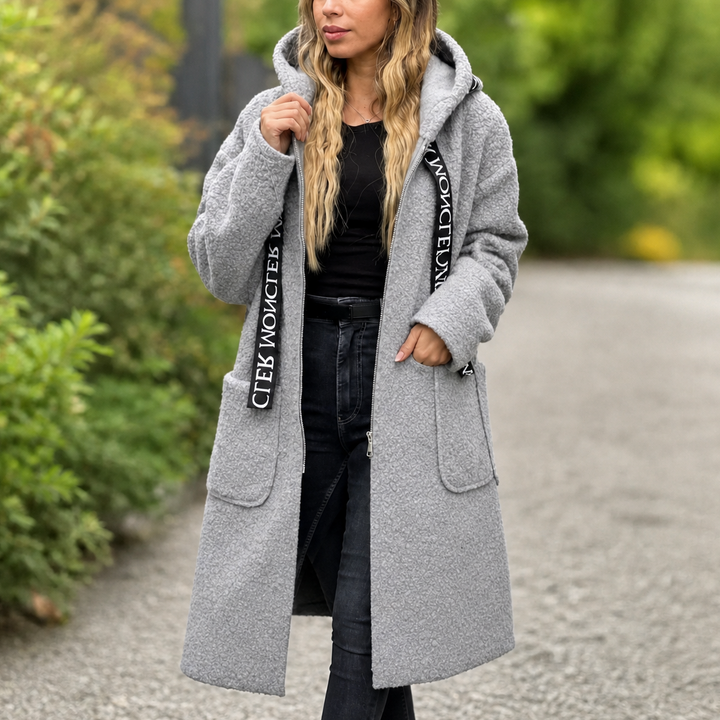 Eirline | Women's Coat Hooded Long — Light Gray