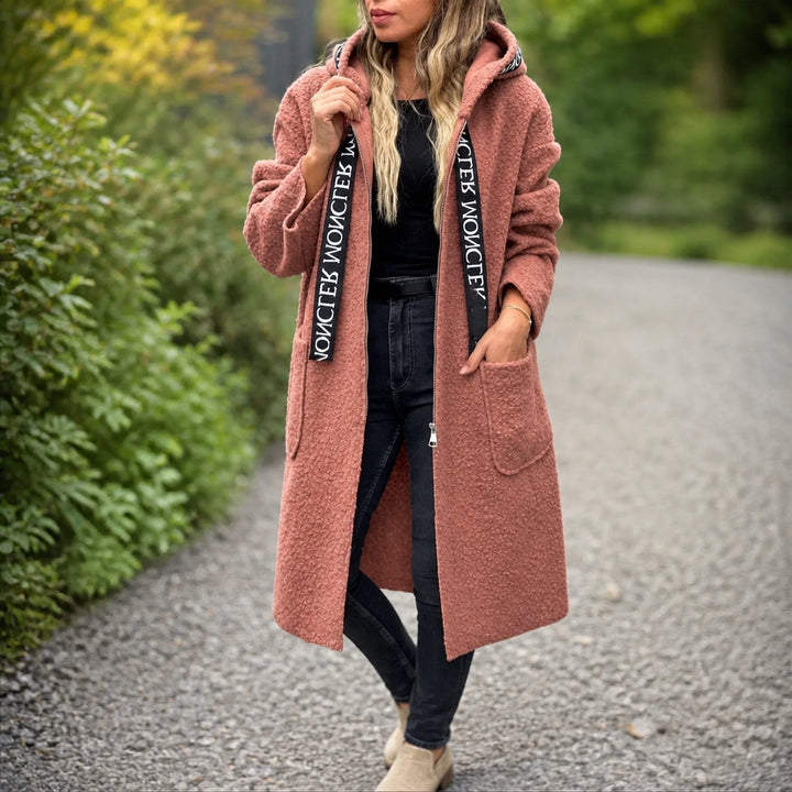 Eirline | Women's Coat Hooded Long — Pink