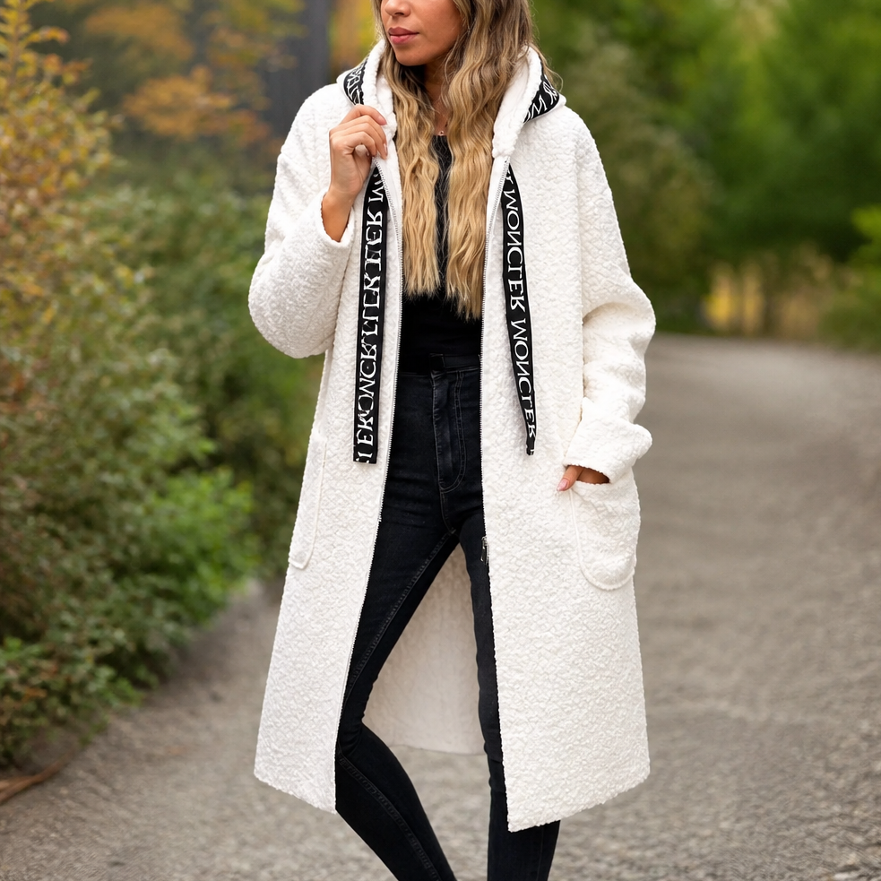Eirline | Women's Coat Hooded Long — White