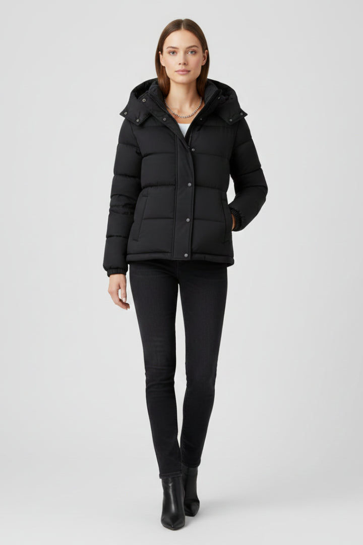 Eloaine | Women's Puffer Jacket Insulated Winter Outdoor - Black