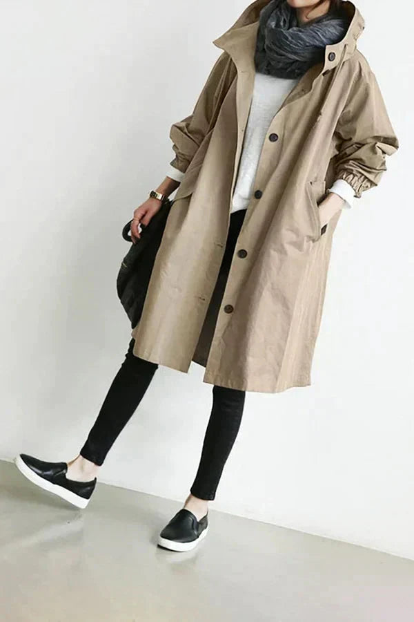 Elooura | Women's Stylish Trench Coat — Beige