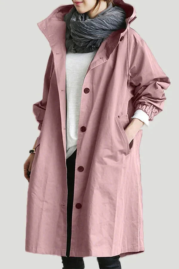 Elooura | Women's Stylish Trench Coat — Pink
