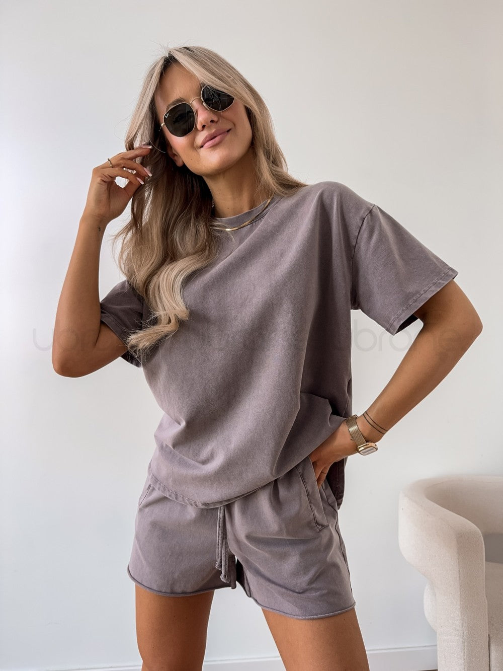 Eloreth | Women's Two-Piece Matching Relaxed Two Piece Casual Lounge Set — Chocolate