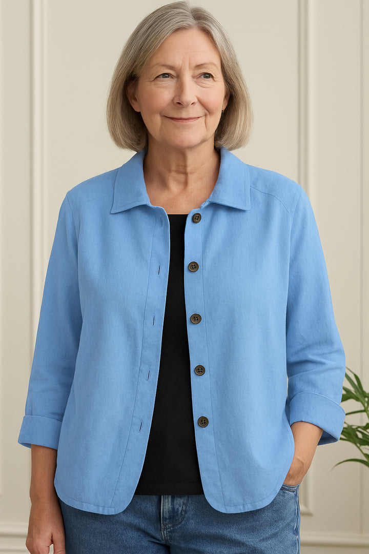 Elostine | Women's Knit Cozy Lightweight Cotton Linen Shirt Cardigan Sweaters — 1