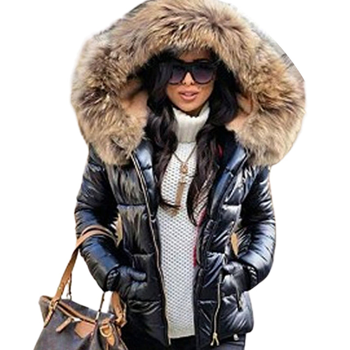 Elowara | Women's Hooded puff Coat – Faux Fur Trim Insulated Jacket — 2
