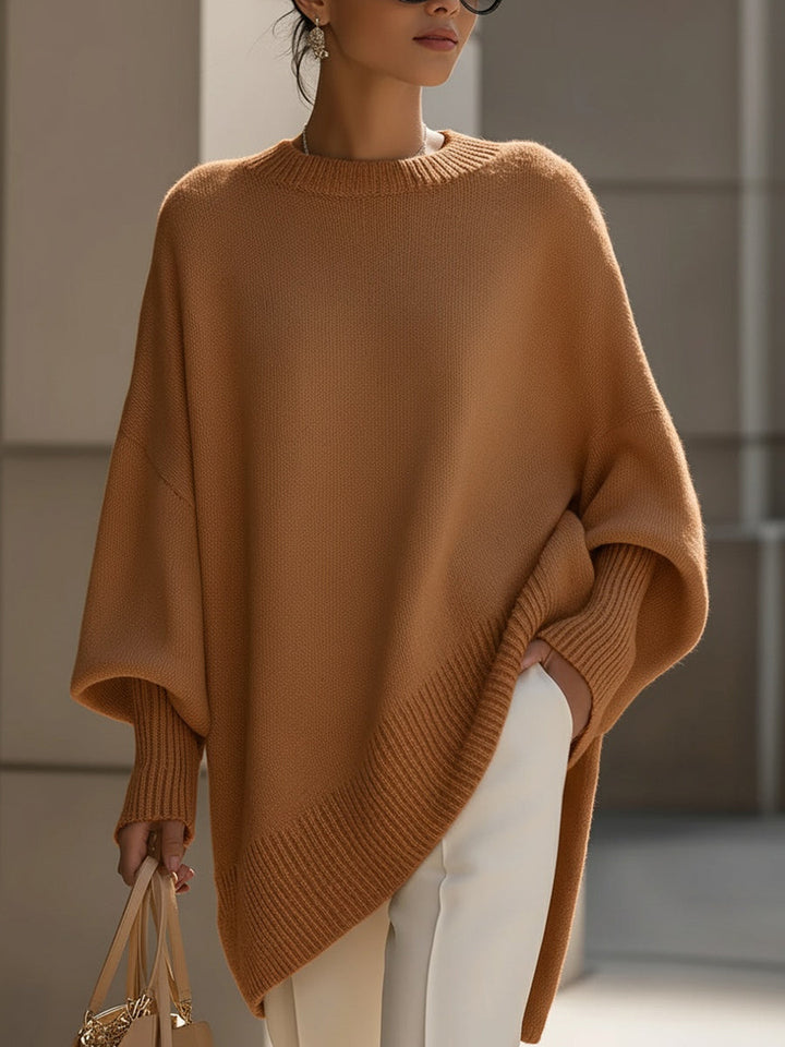 Emelineetta | Women's Knit Cozy Sophisticated Wool Blend Sweater — Brown