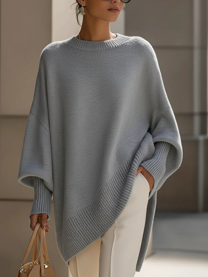 Emelineetta | Women's Knit Cozy Sophisticated Wool Blend Sweater — Gray