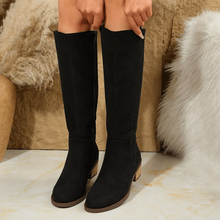 Emmelelle | Women's Wide Calf Knee High Boots — Black