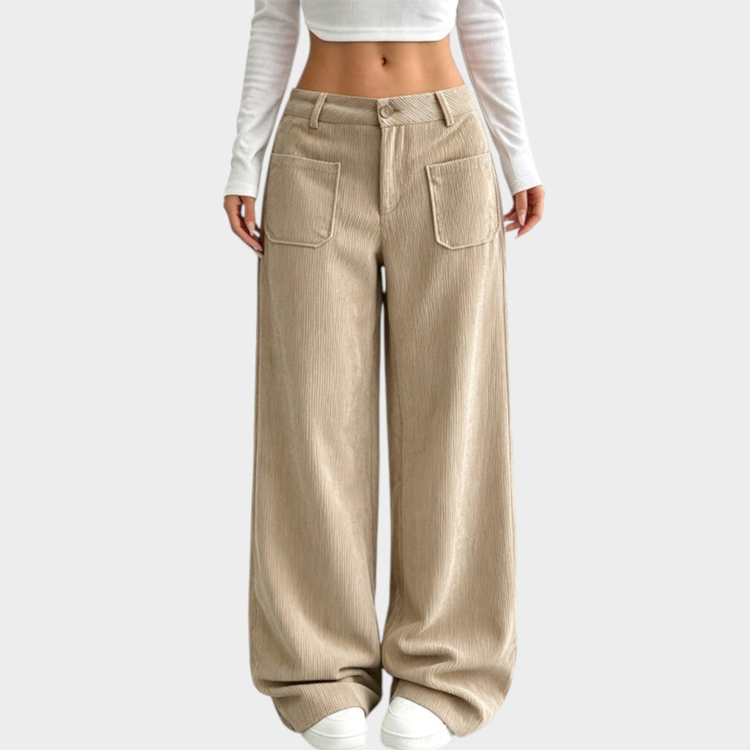 Emmeletta | Women's Tailored Corduroy Pants Wide Leg Comfortable Fit — 1