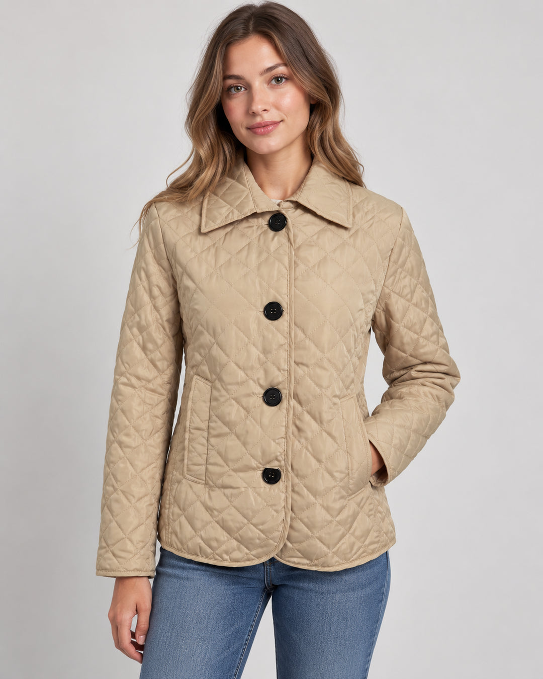 Emmelissa | Women's Quilted Button-Up Jacket Lightweight Transitional Wear — 1