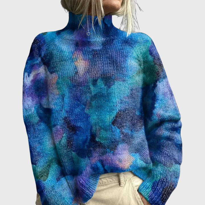 Esmelia | Women's Knit Cozy Warm Turtleneck Sweater — Blue