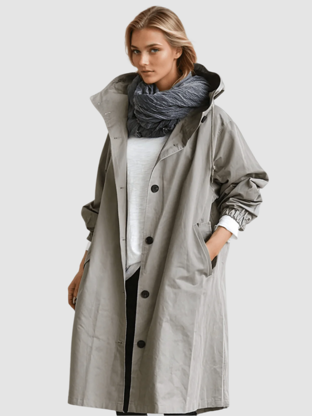 Esmiranne | Women's Water Repellent Trench Coat — Gray