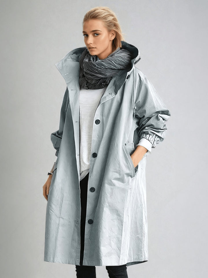 Esmiranne | Women's Water Repellent Trench Coat — Light Blue