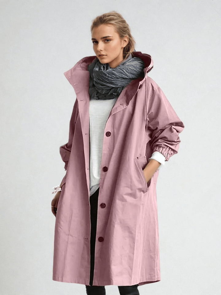 Esmiranne | Women's Water Repellent Trench Coat — Pink
