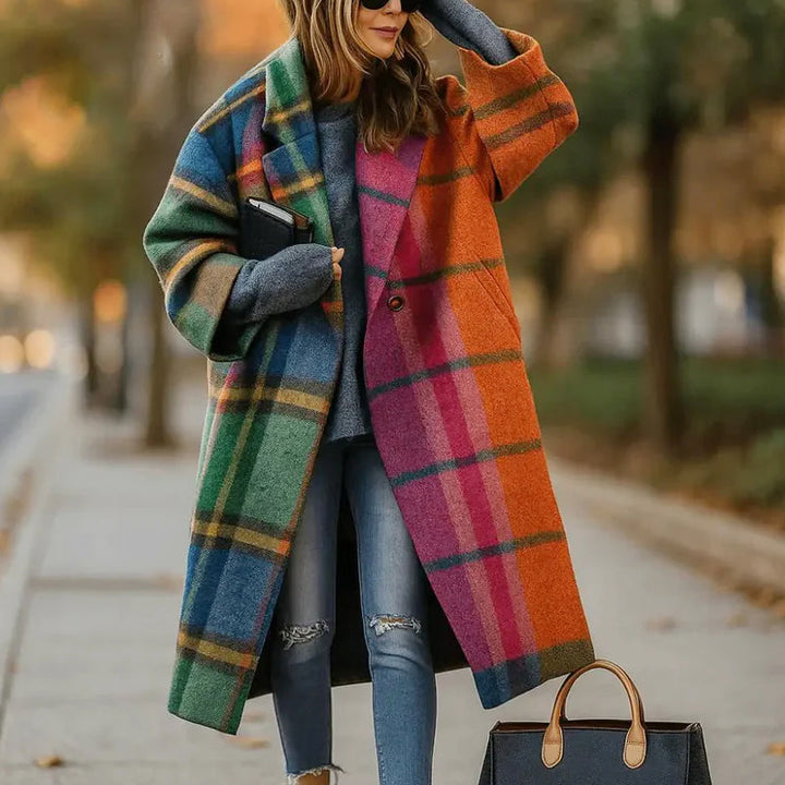 Esmirelle | Women's Oversized Wide-Lapel Woolen Coat — 2