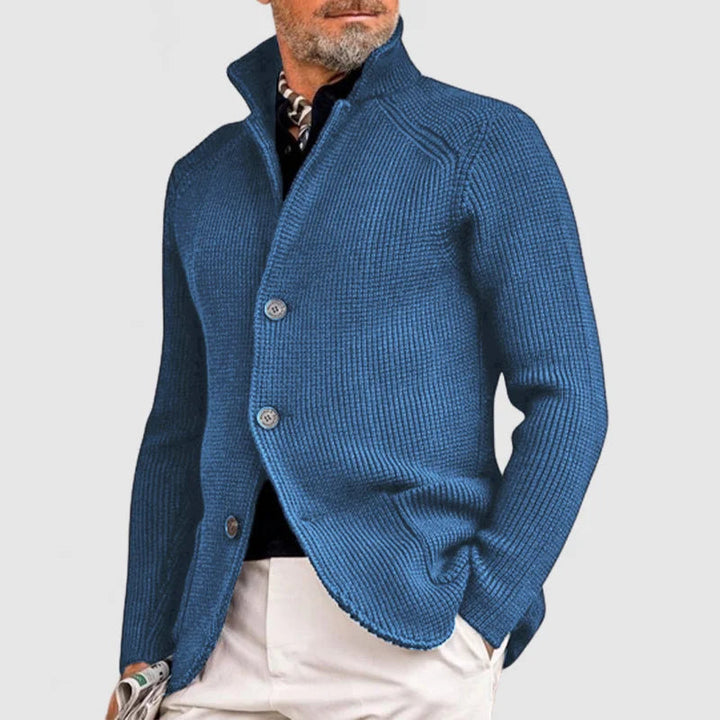 Esmyra | Women's Cozy Knit Button Cardigan — Blue