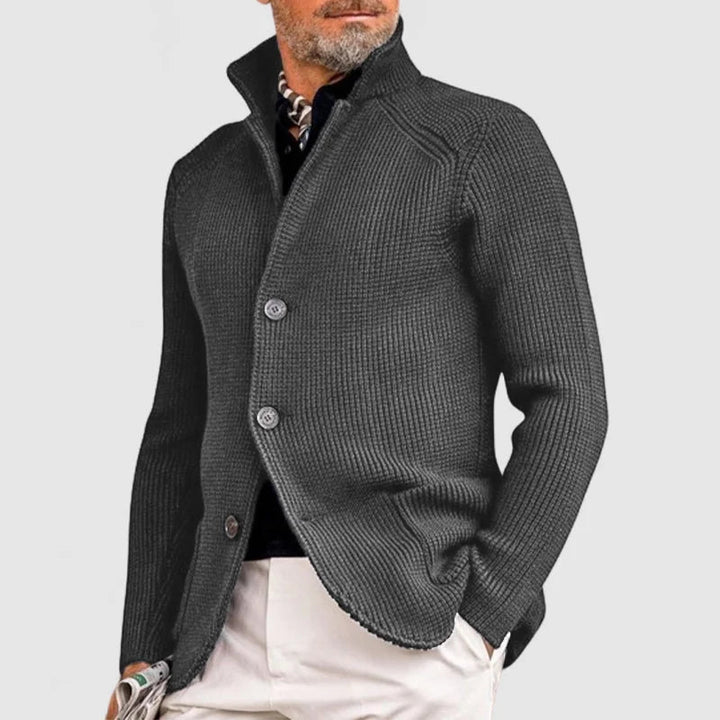Esmyra | Women's Cozy Knit Button Cardigan — Gray