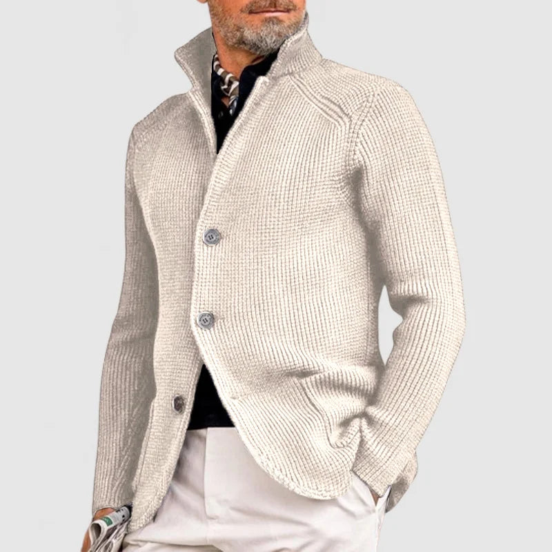Esmyra | Women's Cozy Knit Button Cardigan — White