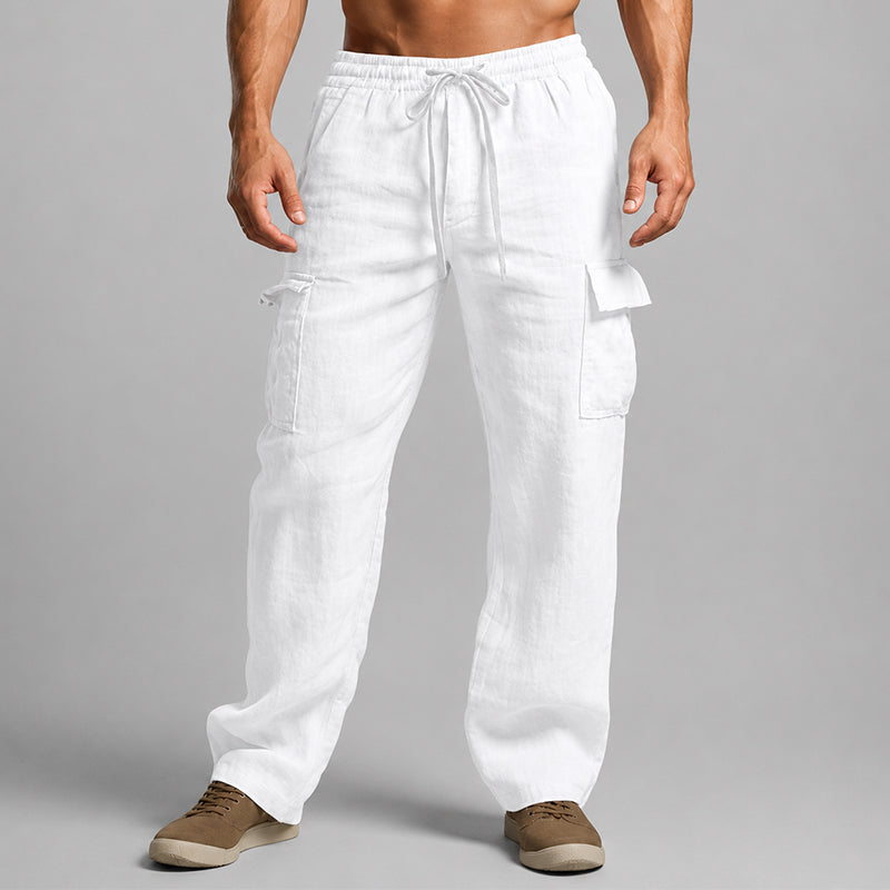  Female model in everyday cargo pants with a relaxed fit on a plain background.