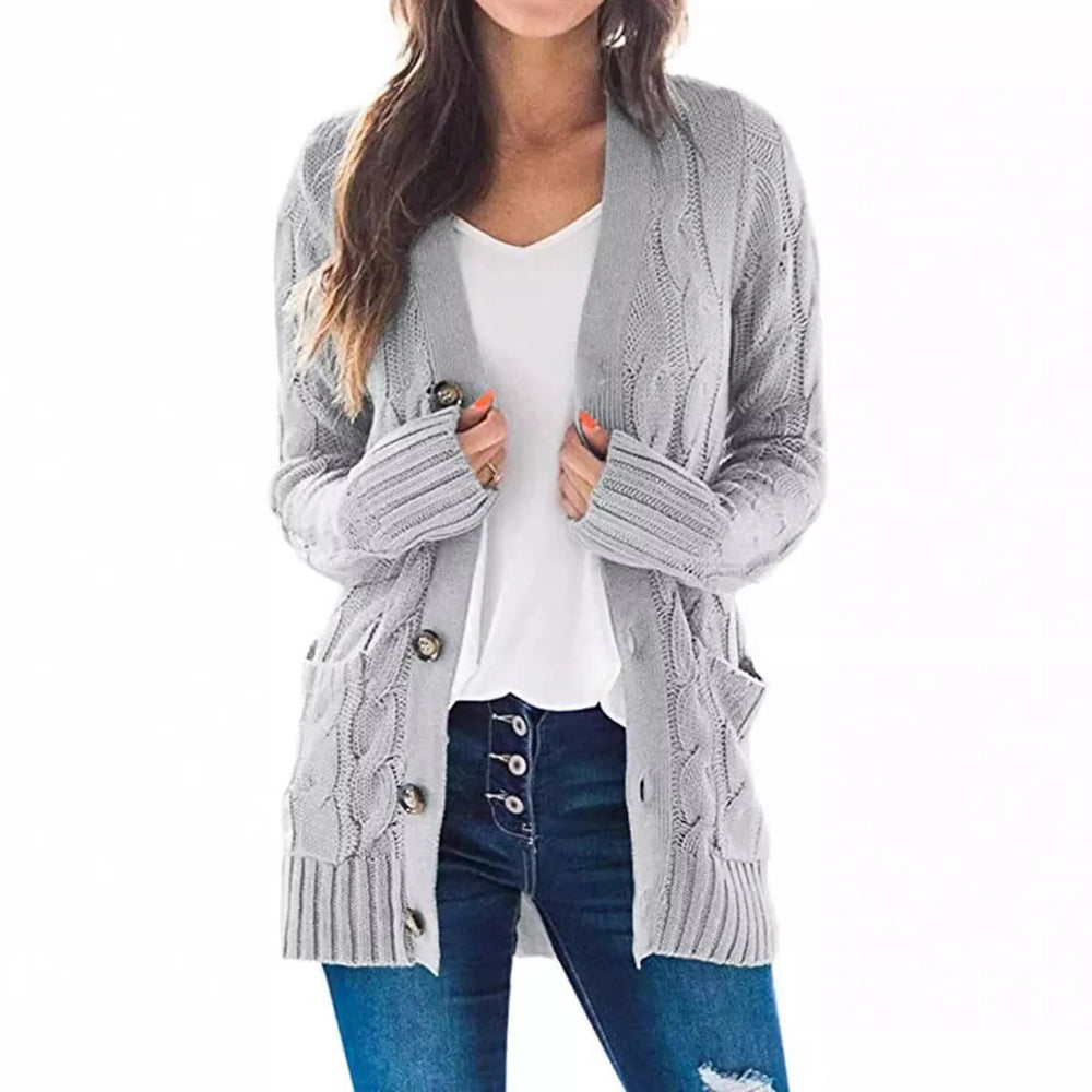Faeanthe | Women's Cardigan Sweater Cable Knit Oversized Button Down Everyday Wear