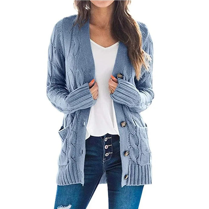 Faeanthe | Women's Cardigan Sweater Cable Knit Oversized Button Down Everyday Wear