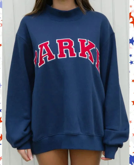 Fayeora | Women's Mock Neck Sweatshirt Varsity Knit Cozy Casual Outfit