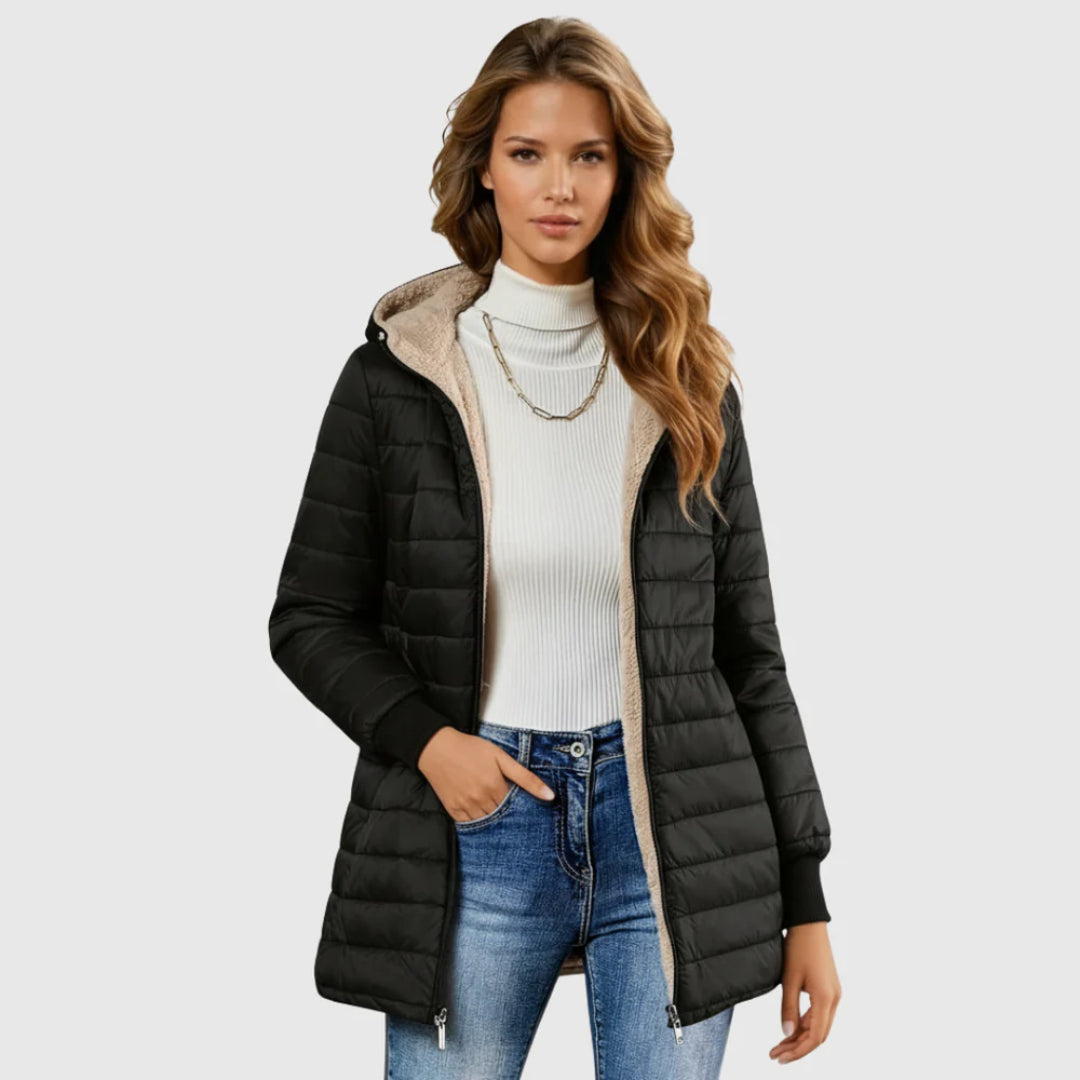Felicity | Women's Lightweight Casual Cozy Sherpa-Lined winter Jacket — 2
