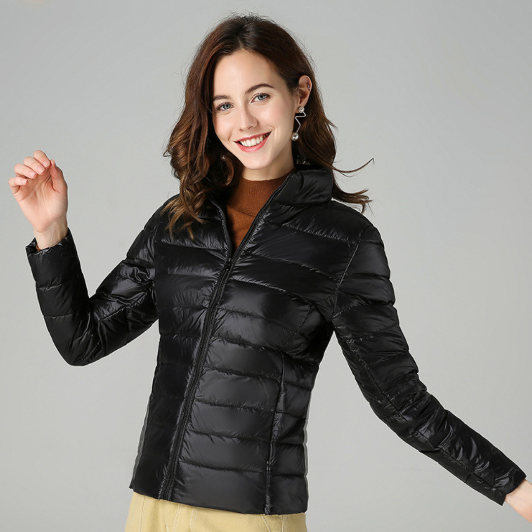 Fencine | Women's Packable Down Jacket – Ultra-Light Puffer Jacket — Black