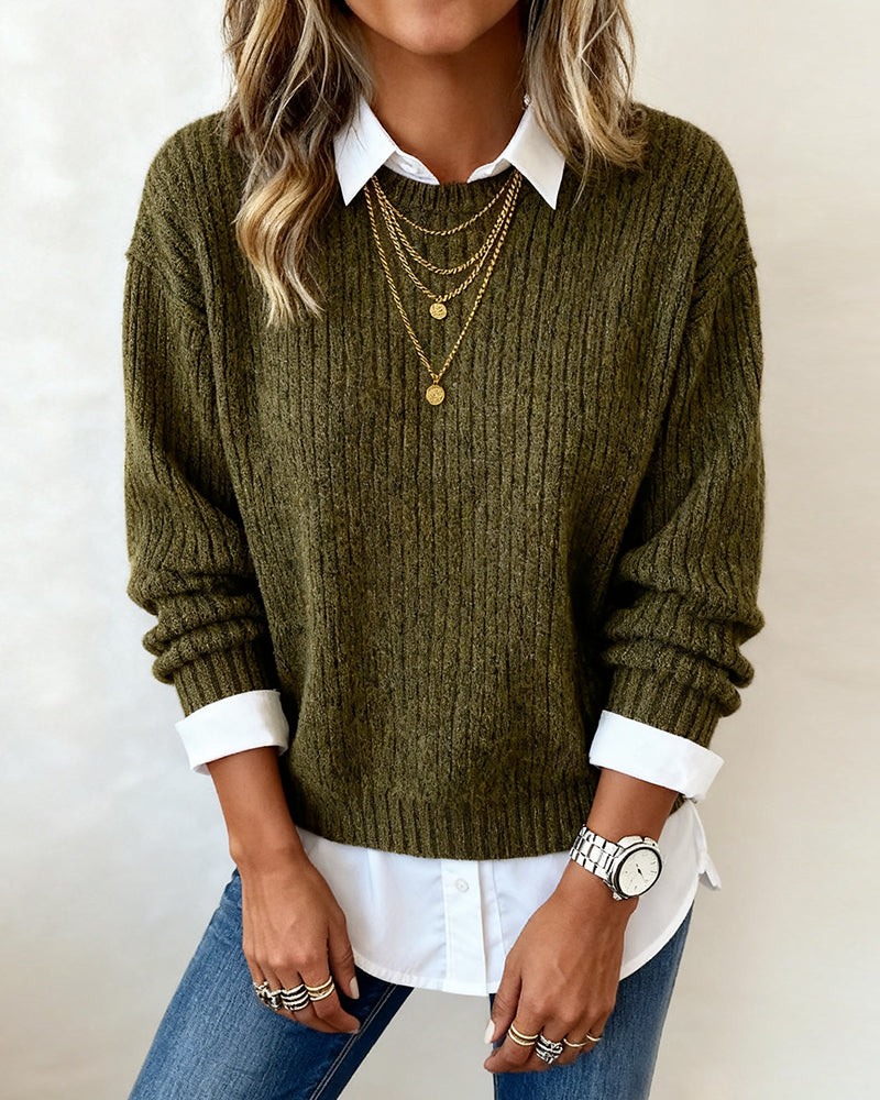 Fenninaine | Women's Cozy Shirt Collar Sweater — 2