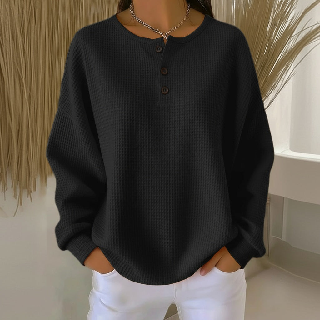 Fenninanne | Women's Knit Cozy Sweatshirt — Black